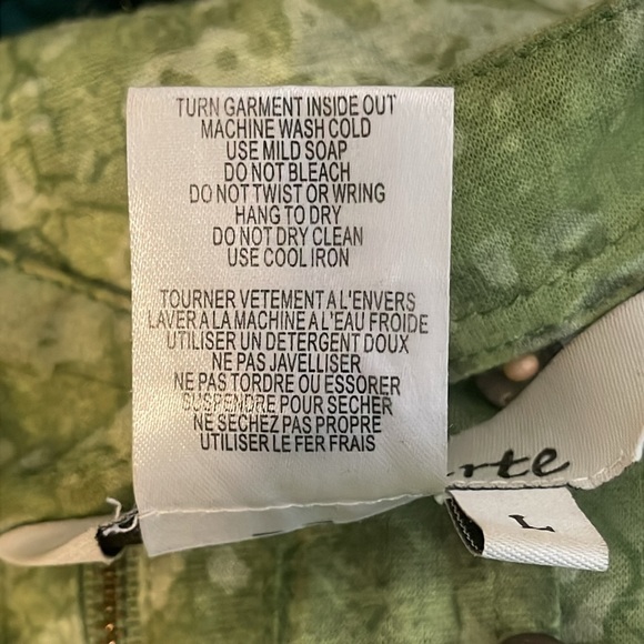 A la carte Long Sleeve Zipper Blouse Green Size L - Picture 4 of 5